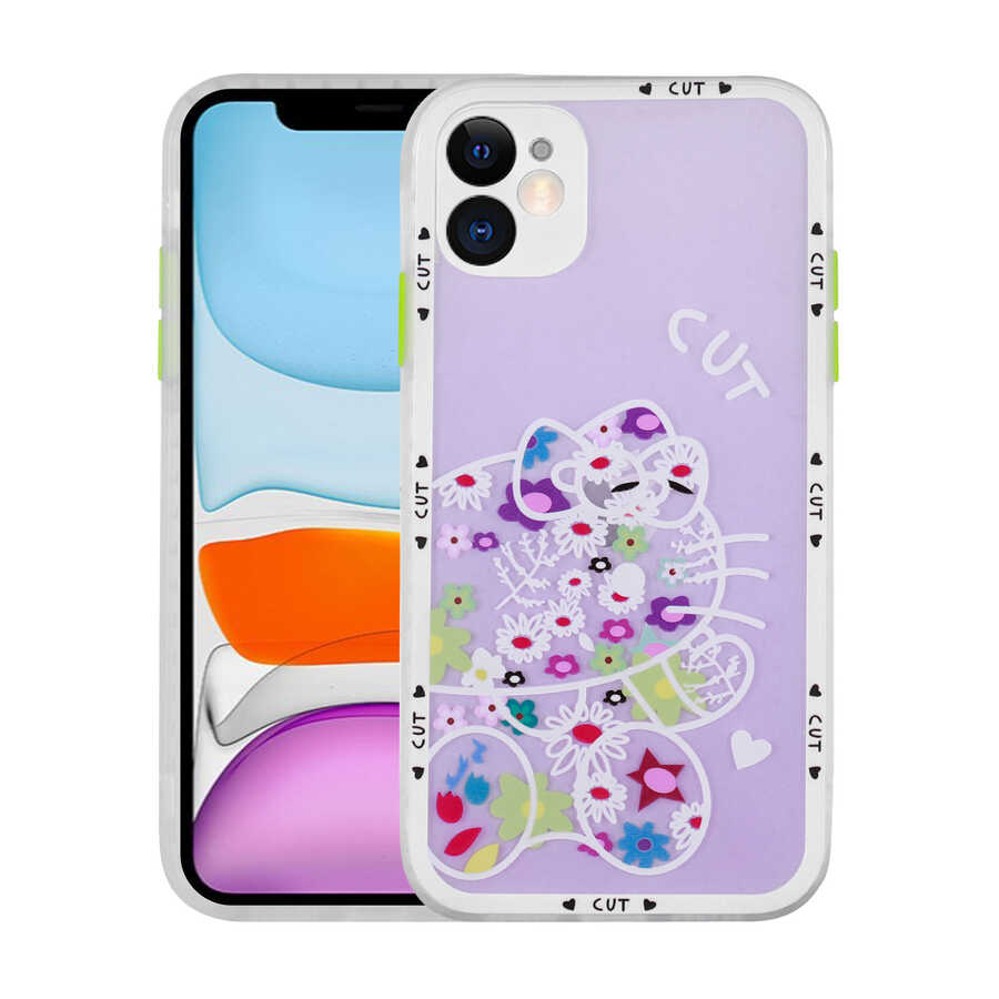 Apple iPhone 11 Uyumlu Kılıf Kamera Korumalı Desenli Sert Zore Hess Kapak