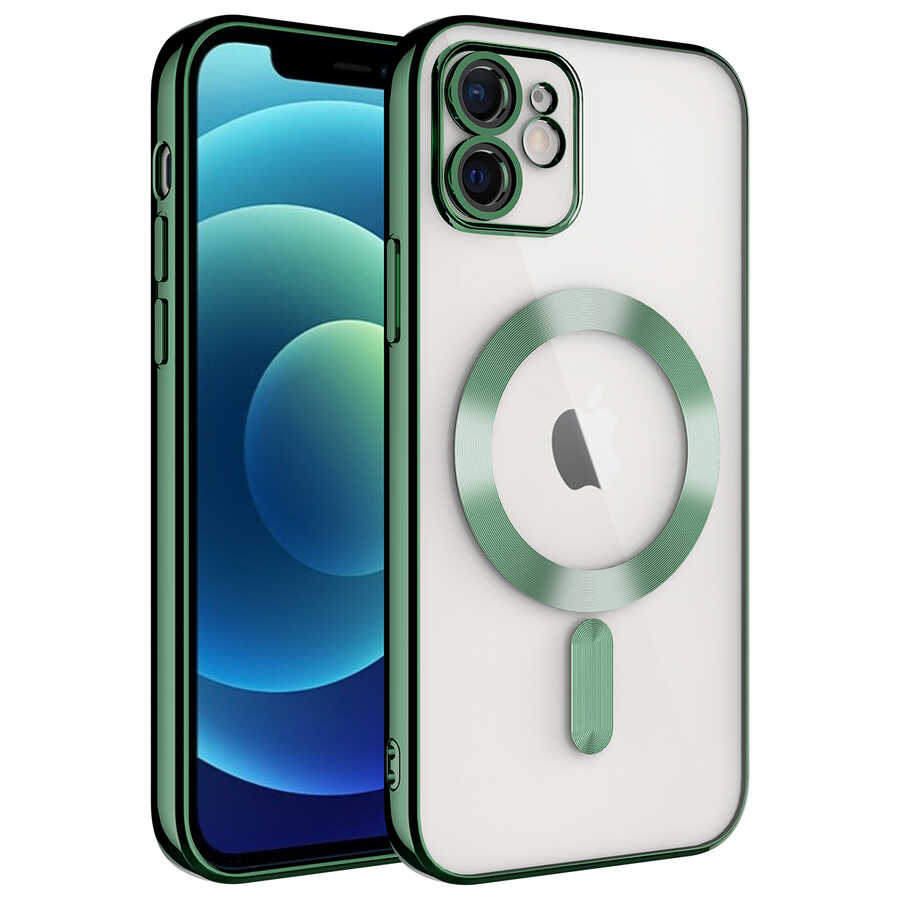 Apple iPhone 11 Uyumlu Kılıf Kamera Korumalı M-safe Wireless Şarj Özellikli Zore Demre Kapak