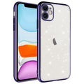 Apple iPhone 11 Uyumlu Kılıf Kamera Korumalı Renkli Çerçeveli Simli Zore Garage Kapak