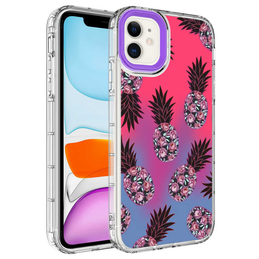 Apple iPhone 11 Uyumlu Kılıf Kamera Korumalı Renkli Desenli Sert Silikon Zore Korn Kapak
