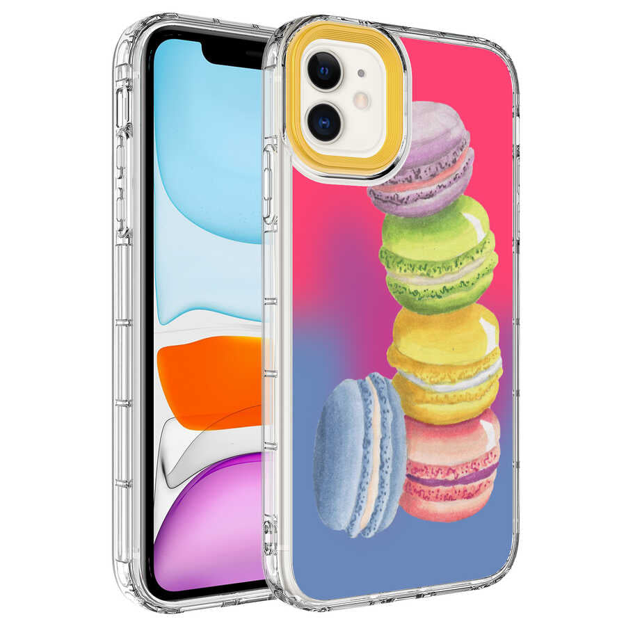 Apple iPhone 11 Uyumlu Kılıf Kamera Korumalı Renkli Desenli Sert Silikon Zore Korn Kapak