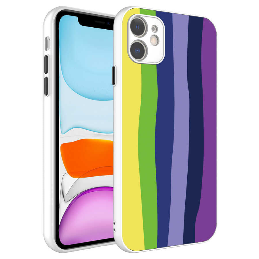 Apple iPhone 11 Uyumlu Kılıf Kamera Korumalı Renkli Temperli Zore X-Cam Kapak