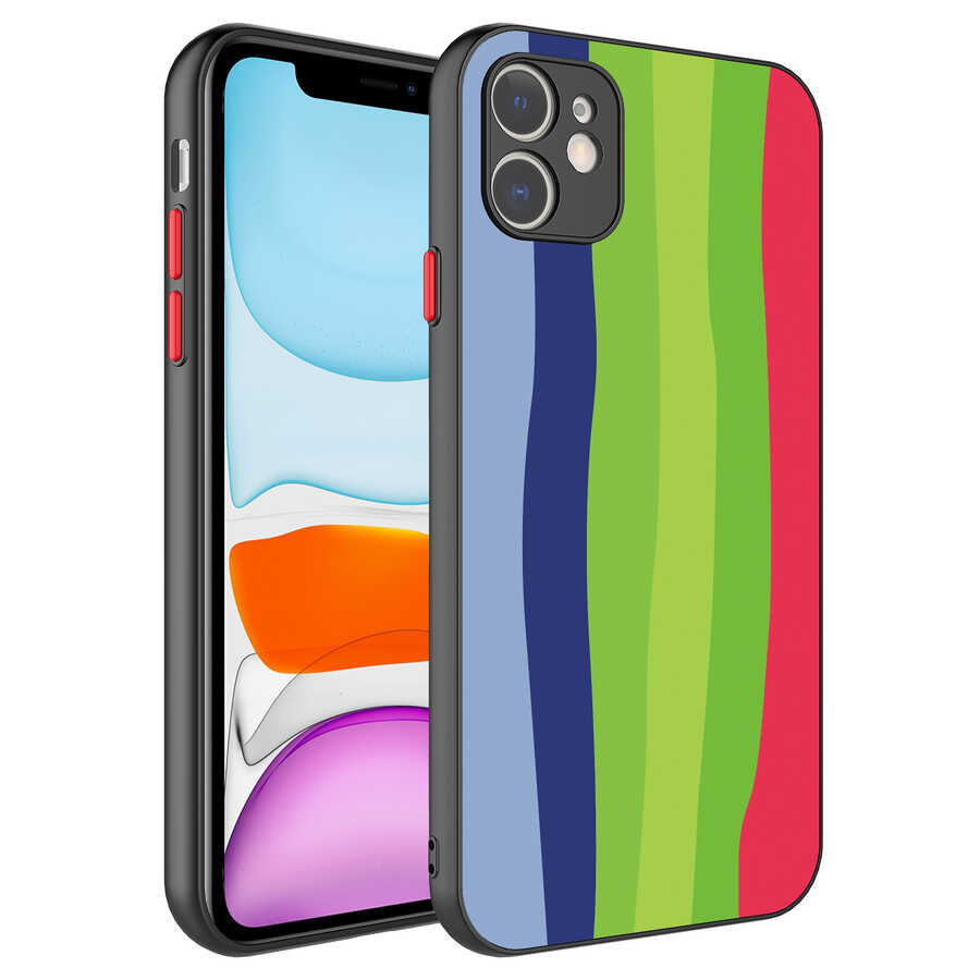 Apple iPhone 11 Uyumlu Kılıf Kamera Korumalı Renkli Temperli Zore X-Cam Kapak