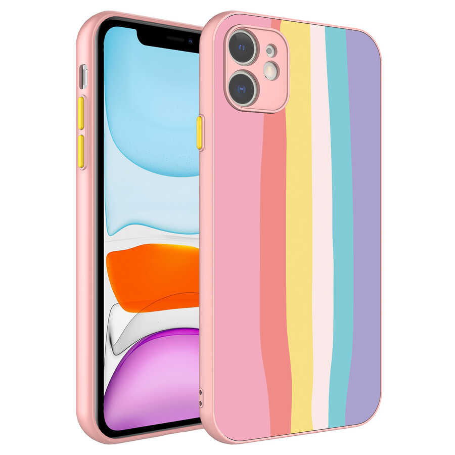 Apple iPhone 11 Uyumlu Kılıf Kamera Korumalı Renkli Temperli Zore X-Cam Kapak