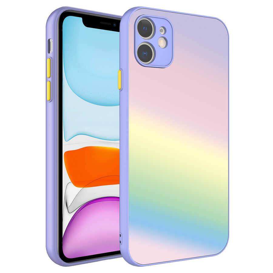 Apple iPhone 11 Uyumlu Kılıf Kamera Korumalı Renkli Temperli Zore X-Cam Kapak