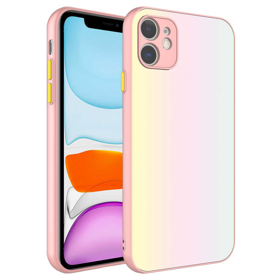 Apple iPhone 11 Uyumlu Kılıf Kamera Korumalı Renkli Temperli Zore X-Cam Kapak