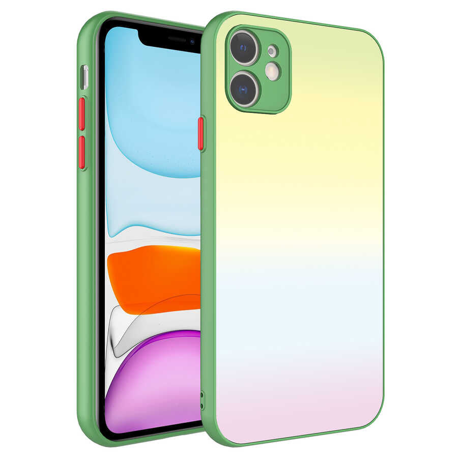 Apple iPhone 11 Uyumlu Kılıf Kamera Korumalı Renkli Temperli Zore X-Cam Kapak