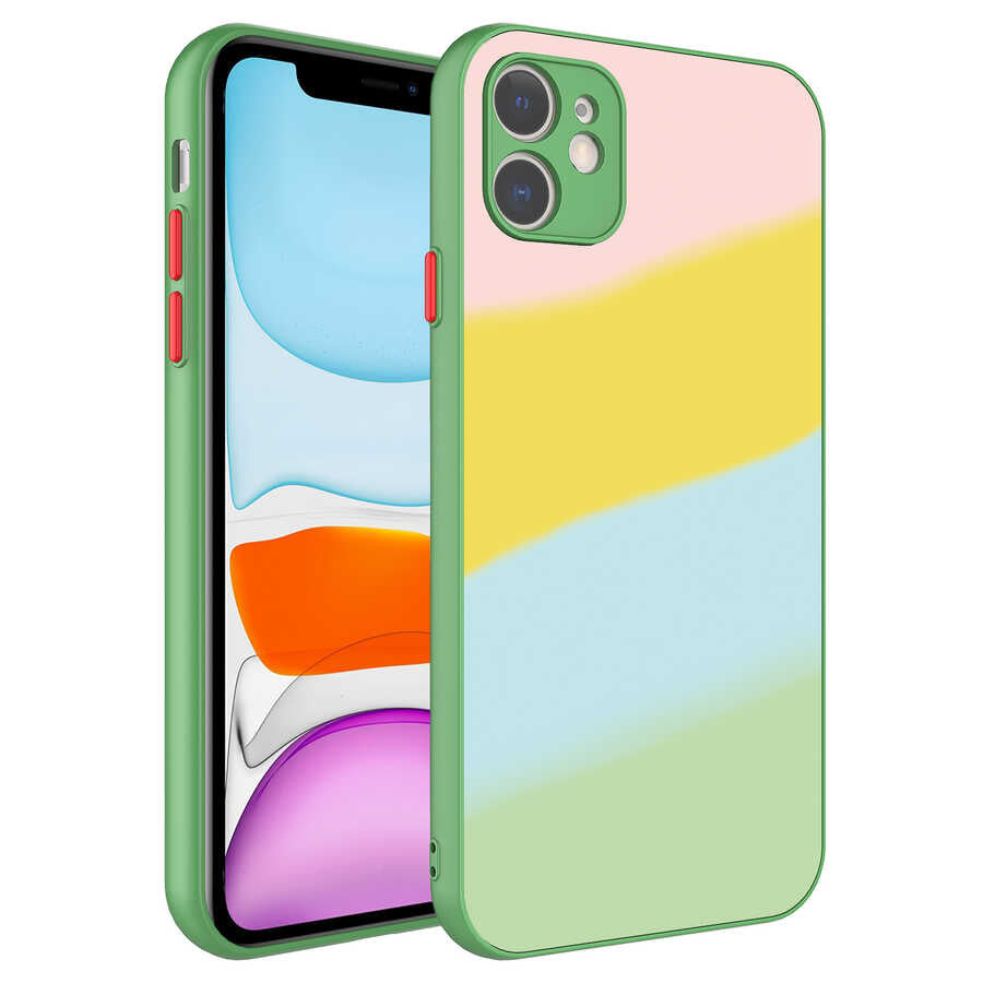 Apple iPhone 11 Uyumlu Kılıf Kamera Korumalı Renkli Temperli Zore X-Cam Kapak