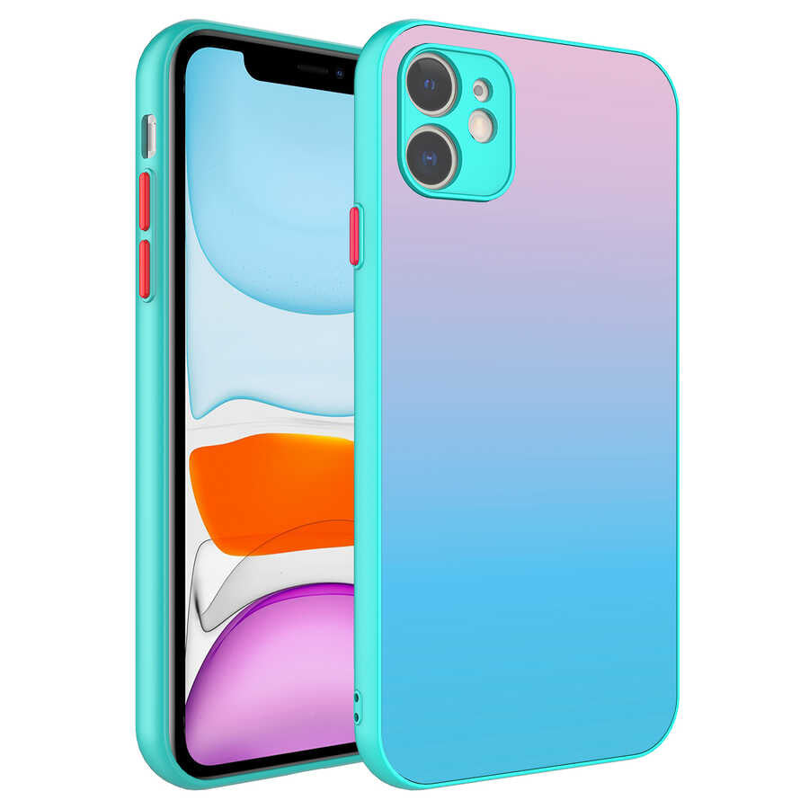 Apple iPhone 11 Uyumlu Kılıf Kamera Korumalı Renkli Temperli Zore X-Cam Kapak