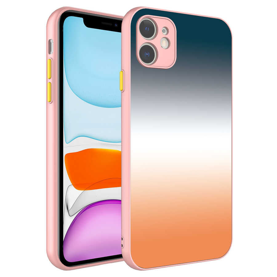 Apple iPhone 11 Uyumlu Kılıf Kamera Korumalı Renkli Temperli Zore X-Cam Kapak
