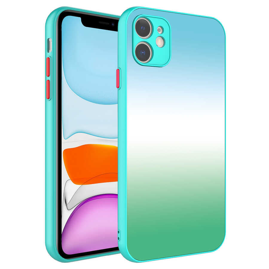 Apple iPhone 11 Uyumlu Kılıf Kamera Korumalı Renkli Temperli Zore X-Cam Kapak