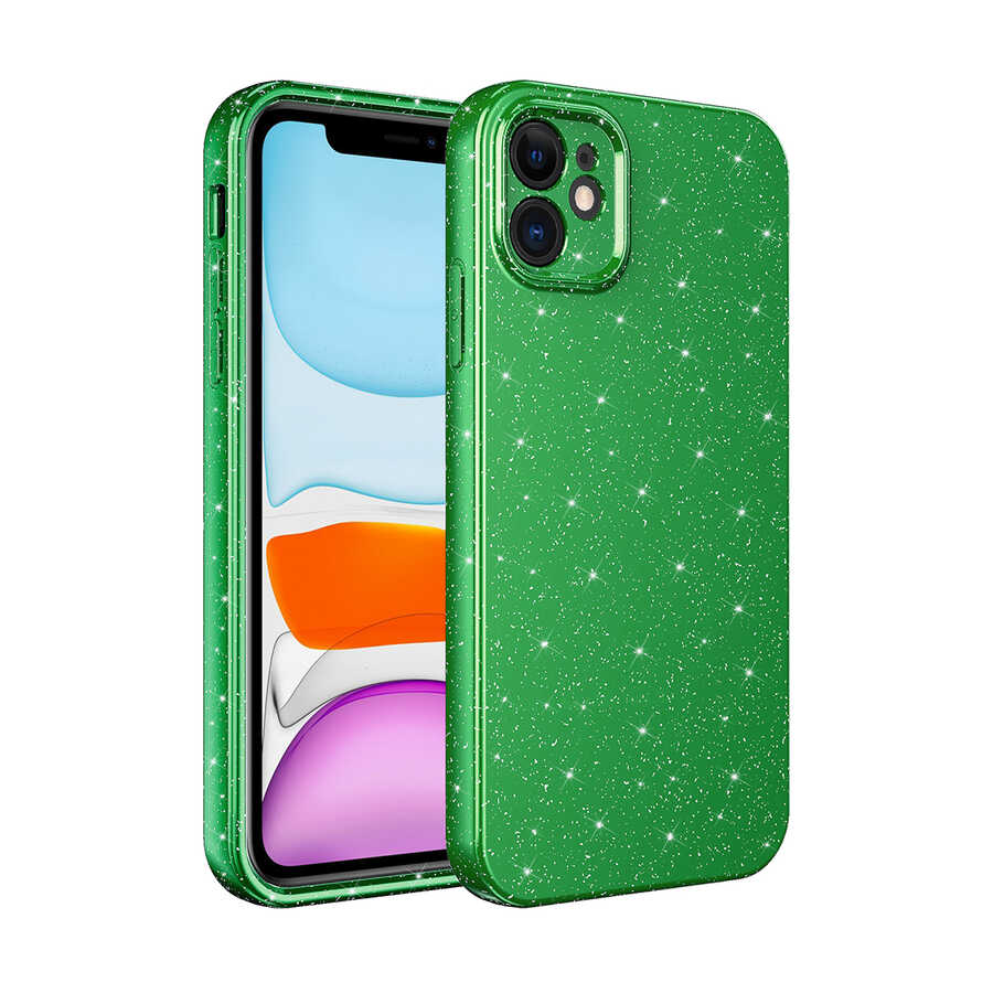 Apple iPhone 11 Uyumlu Kılıf Kamera Korumalı Simli Lüks Zore Koton Kapak