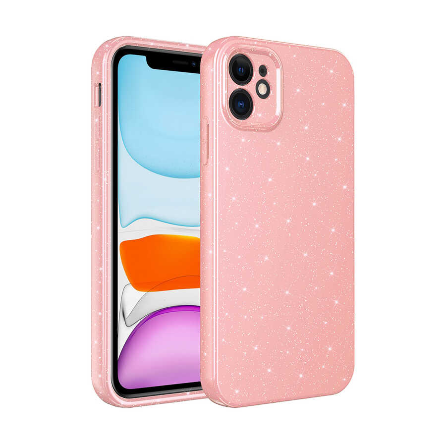 Apple iPhone 11 Uyumlu Kılıf Kamera Korumalı Simli Lüks Zore Koton Kapak