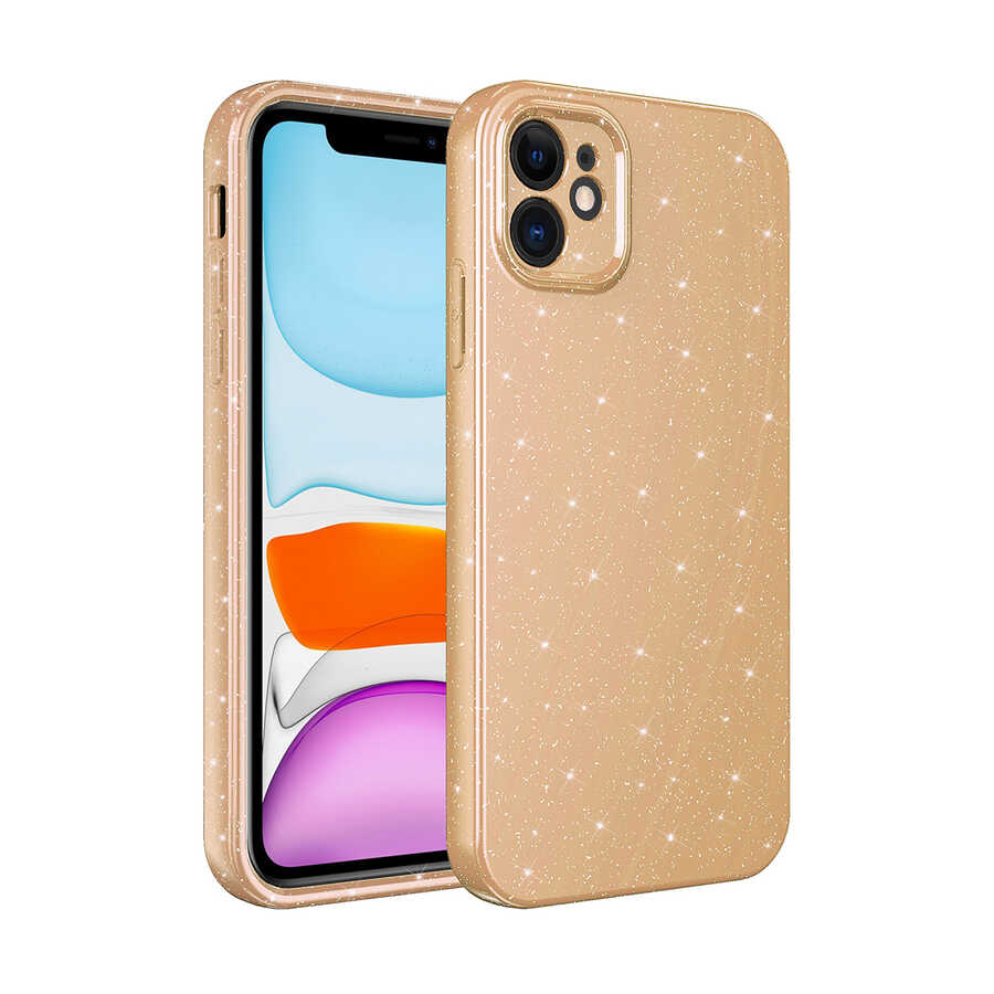 Apple iPhone 11 Uyumlu Kılıf Kamera Korumalı Simli Lüks Zore Koton Kapak