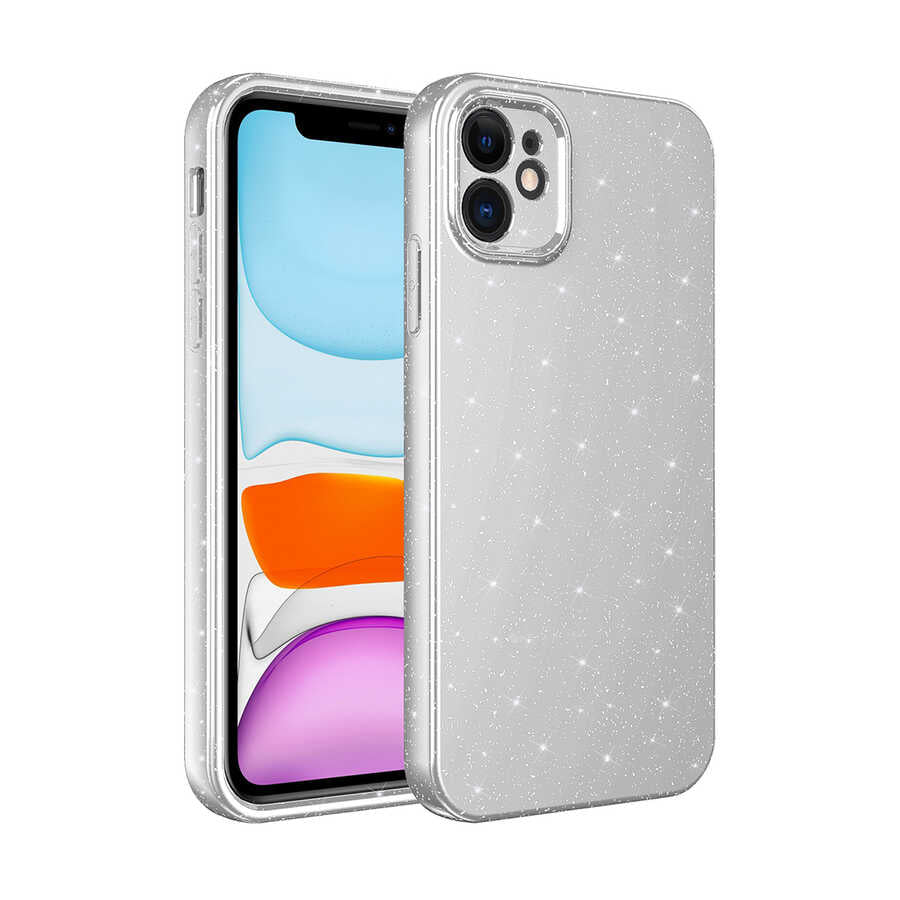 Apple iPhone 11 Uyumlu Kılıf Kamera Korumalı Simli Lüks Zore Koton Kapak