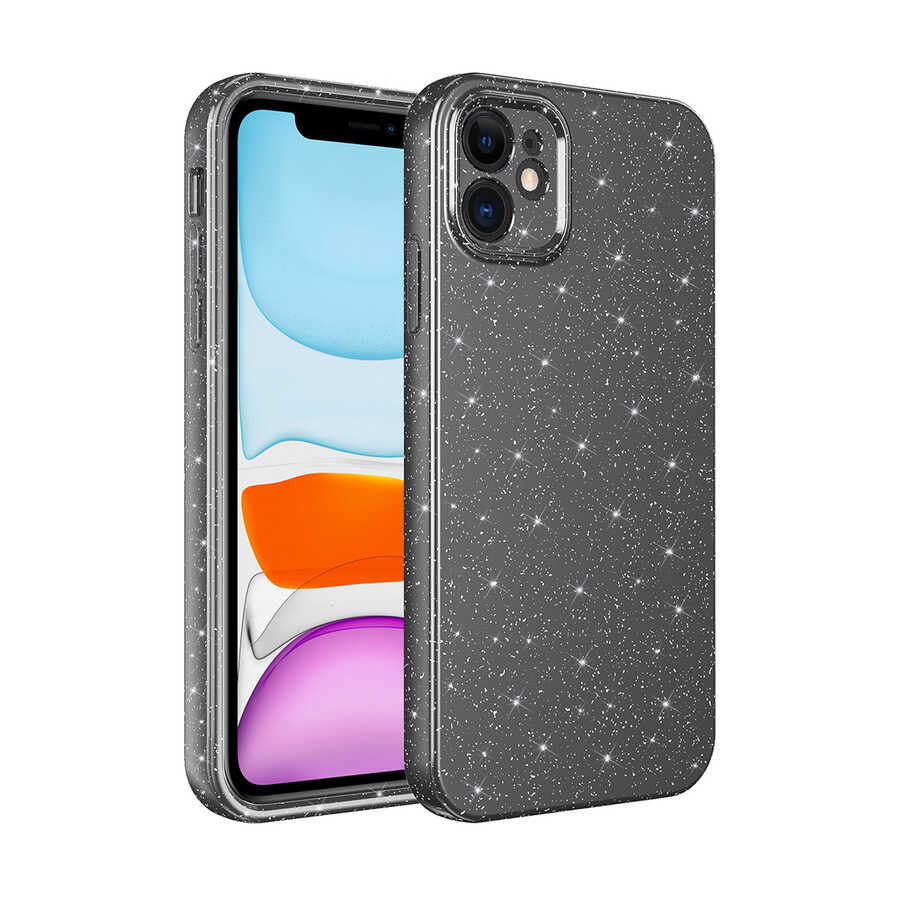 Apple iPhone 11 Uyumlu Kılıf Kamera Korumalı Simli Lüks Zore Koton Kapak