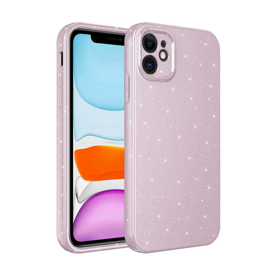 Apple iPhone 11 Uyumlu Kılıf Kamera Korumalı Simli Lüks Zore Koton Kapak