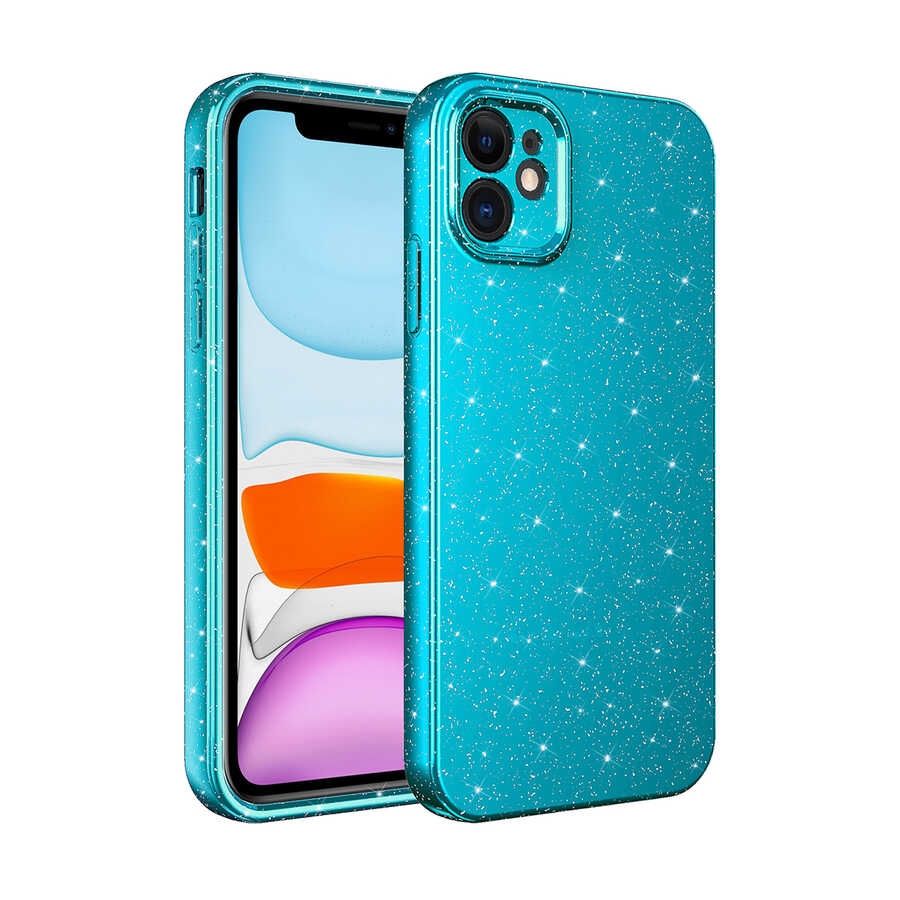 Apple iPhone 11 Uyumlu Kılıf Kamera Korumalı Simli Lüks Zore Koton Kapak