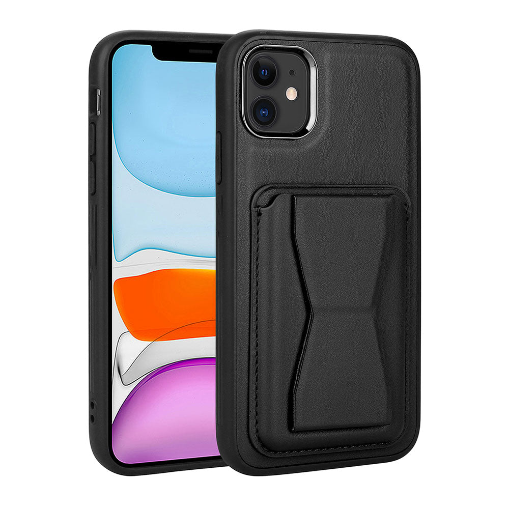 Apple iPhone 11 Uyumlu Kılıf Kartlıklı Standlı Pu Deri Zore Memo Kapak