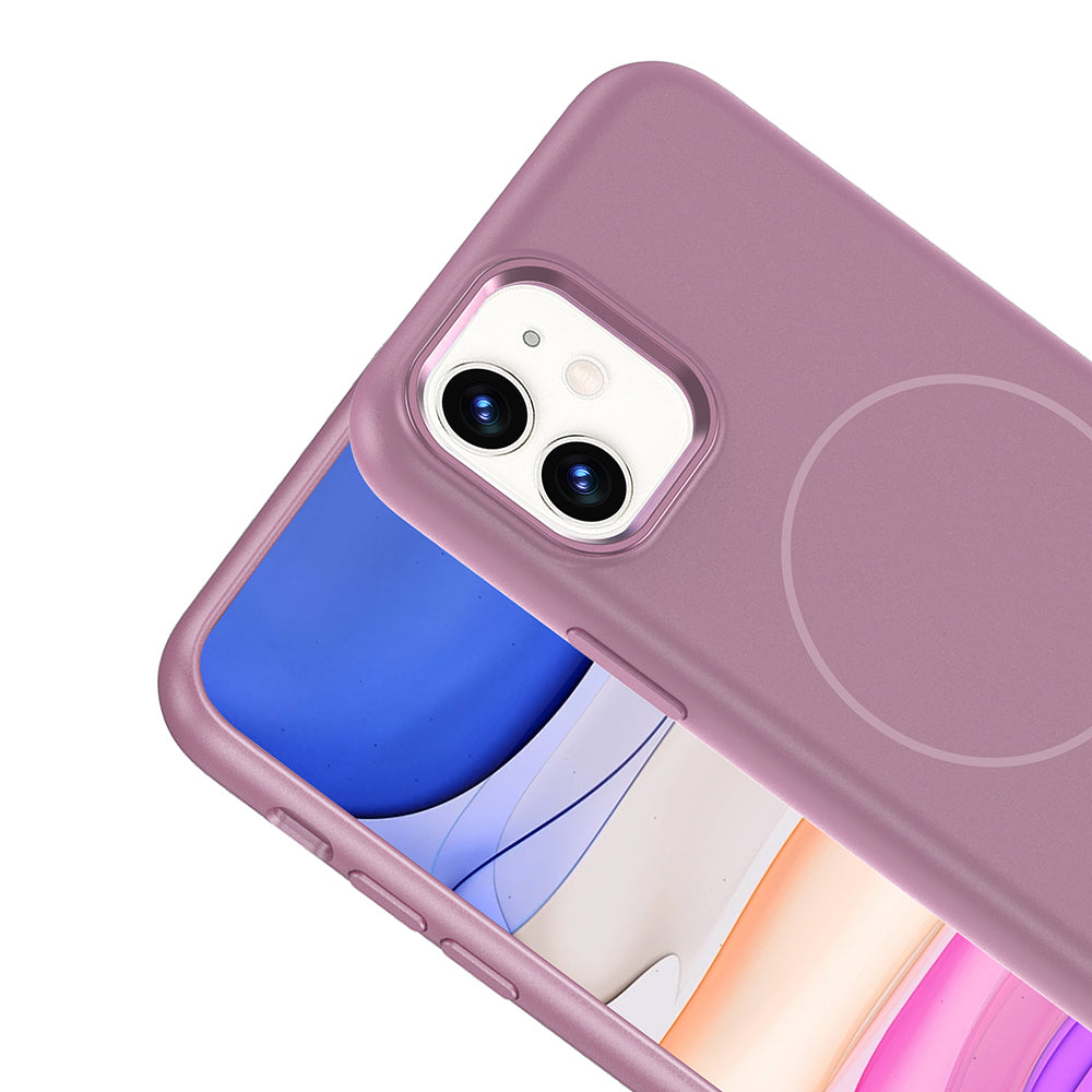 Apple iPhone 11 Uyumlu Kılıf M-Safe Şarj Özellikli Metal Kamera Çerçeveli Zore Edi Silikon Kapak