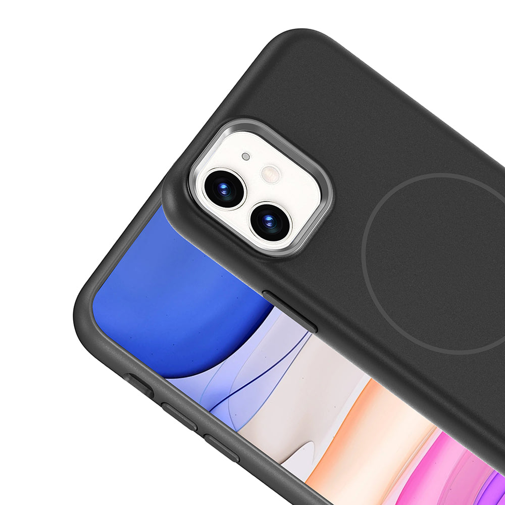 Apple iPhone 11 Uyumlu Kılıf M-Safe Şarj Özellikli Metal Kamera Çerçeveli Zore Edi Silikon Kapak