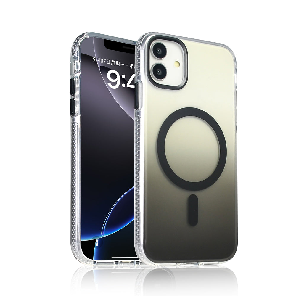 Apple iPhone 11 Uyumlu Kılıf M-safe Şarj Özellikli Transparan Renk Geçişli Zore Toros Kapak