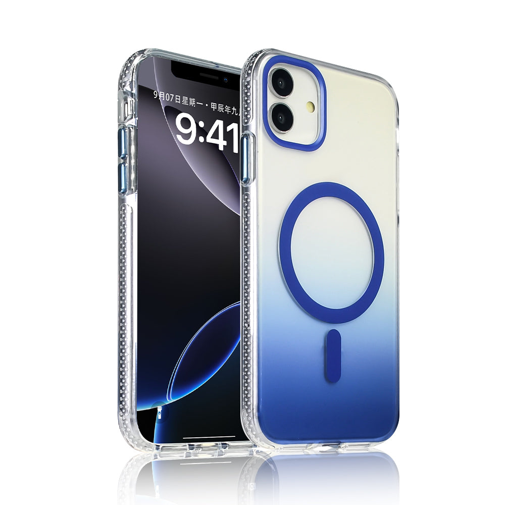 Apple iPhone 11 Uyumlu Kılıf M-safe Şarj Özellikli Transparan Renk Geçişli Zore Toros Kapak