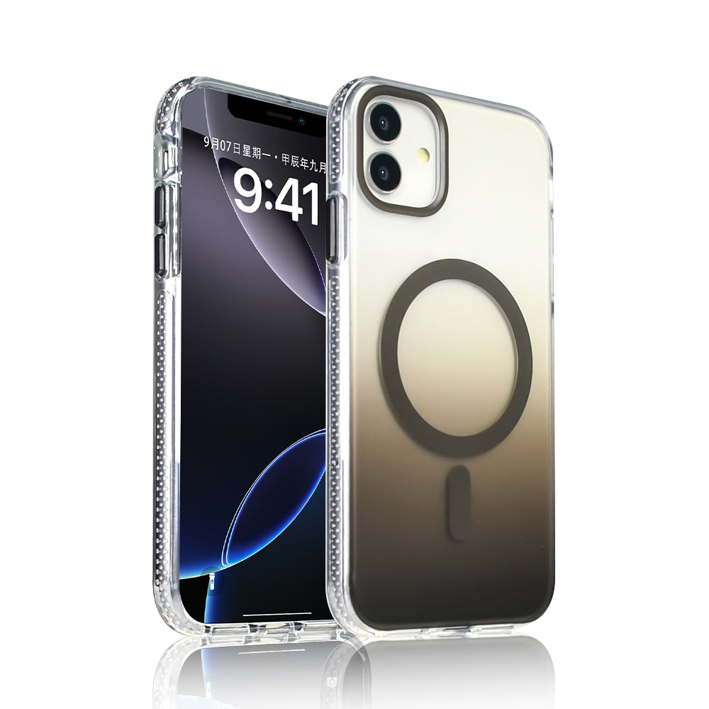 Apple iPhone 11 Uyumlu Kılıf M-safe Şarj Özellikli Transparan Renk Geçişli Zore Toros Kapak