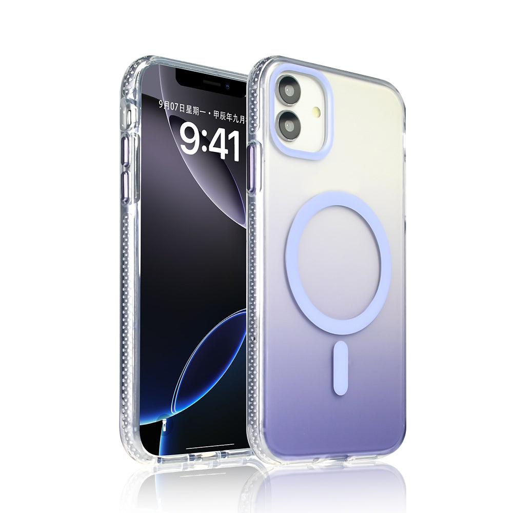 Apple iPhone 11 Uyumlu Kılıf M-safe Şarj Özellikli Transparan Renk Geçişli Zore Toros Kapak