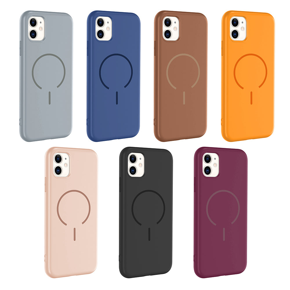 Apple iPhone 11 Uyumlu Kılıf M-safe Şarj Özellikli Zore Meta Kapak