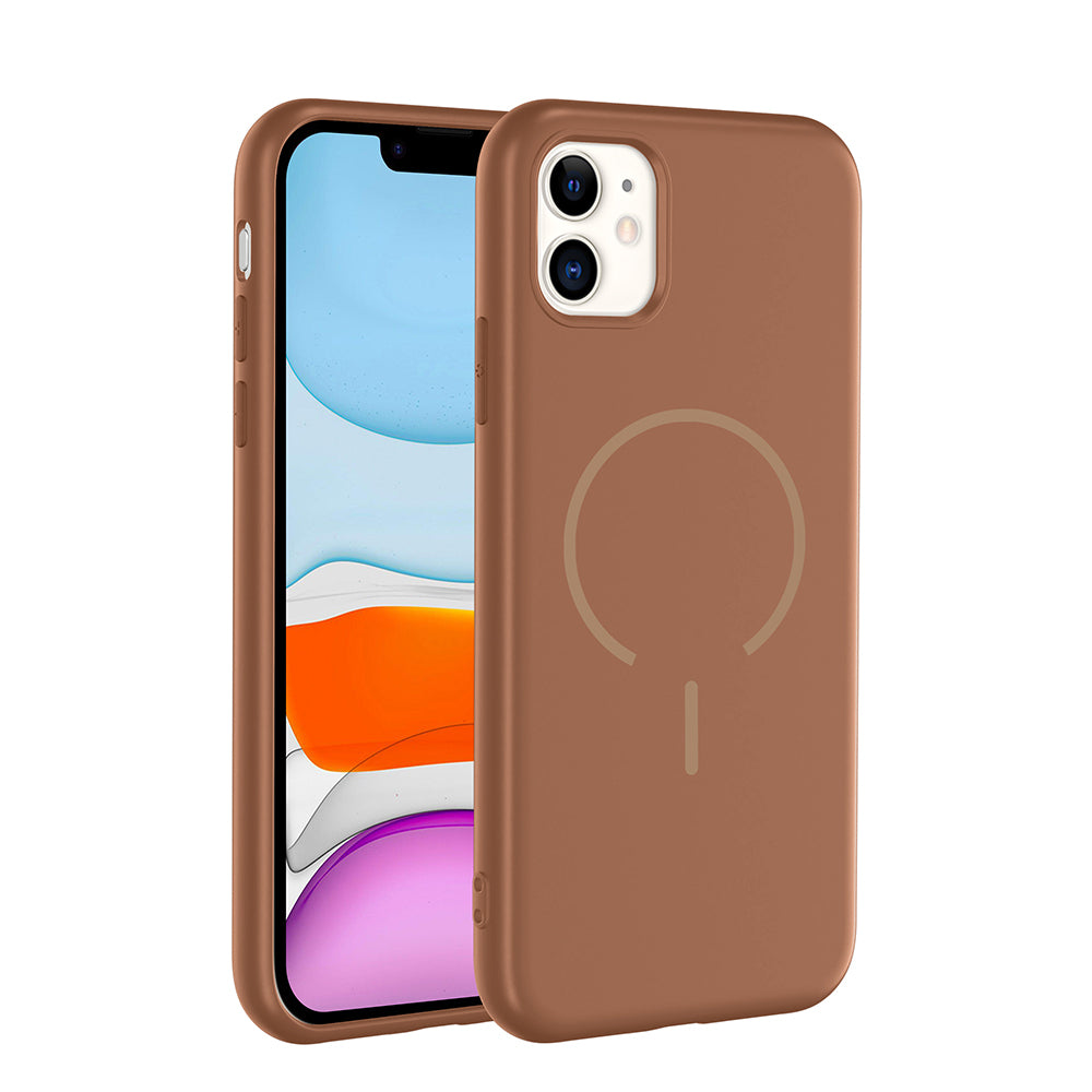 Apple iPhone 11 Uyumlu Kılıf M-safe Şarj Özellikli Zore Meta Kapak