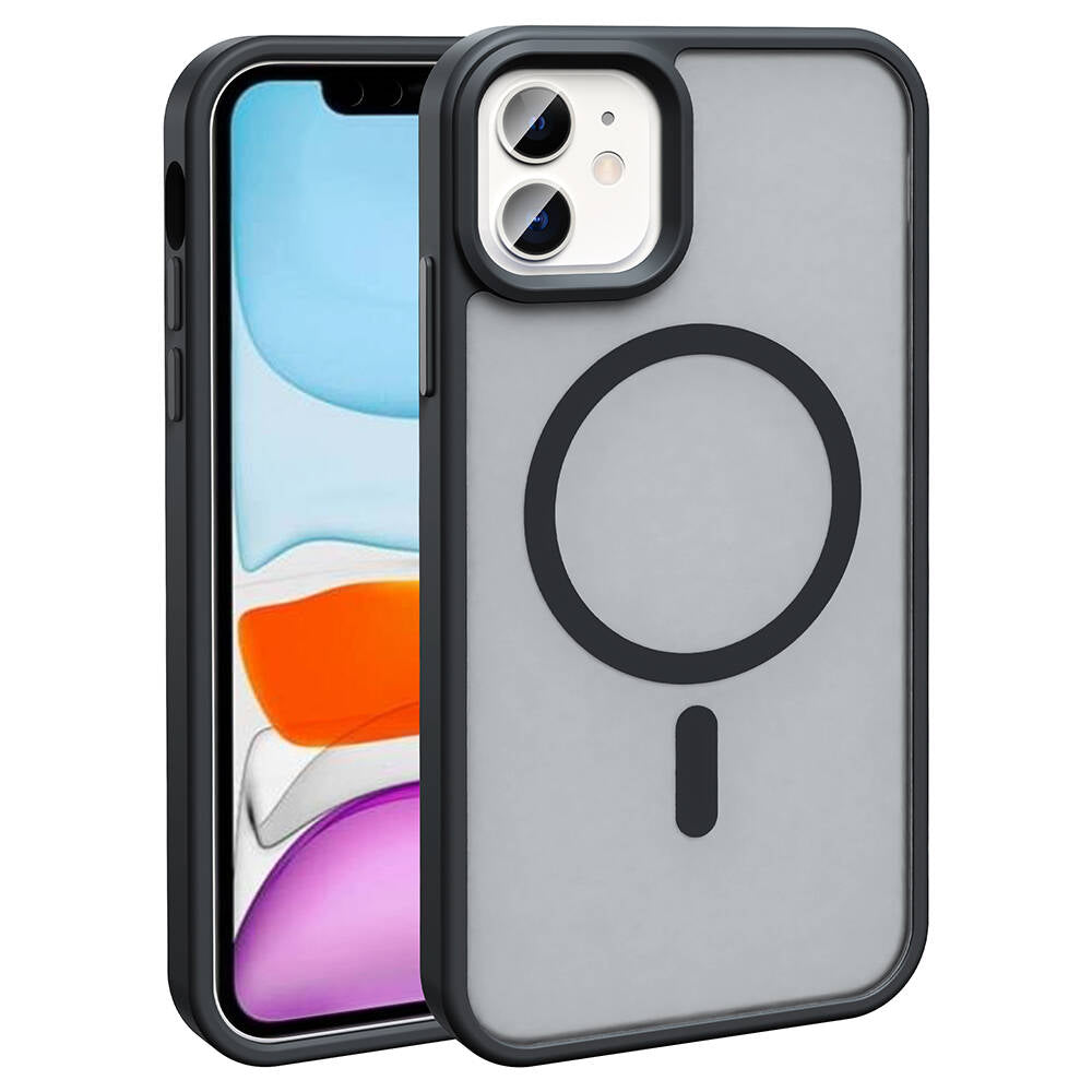 Apple iPhone 11 Uyumlu Kılıf M-safe Şarj Özellikli Mat Arka Yüzey Zore Sio Kapak