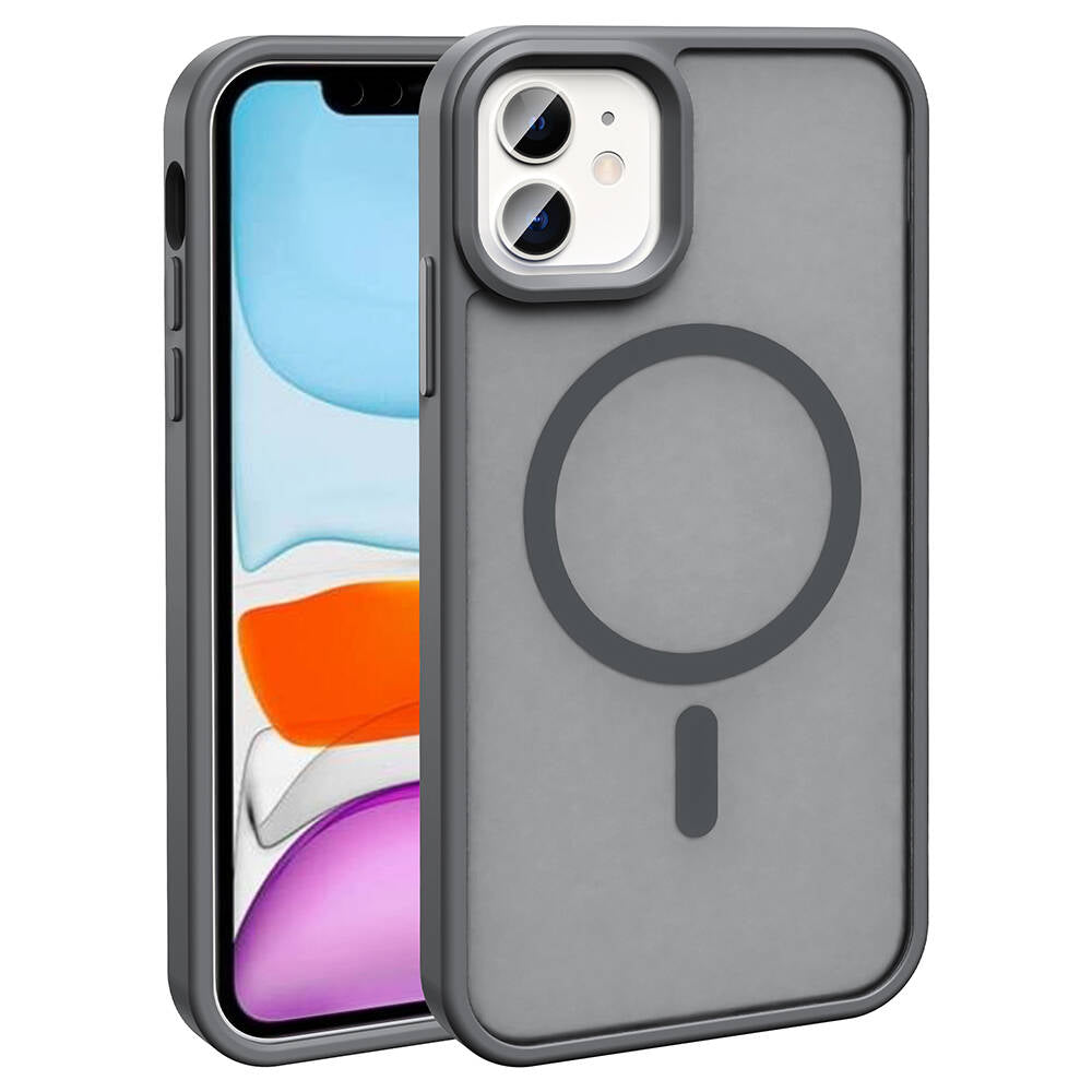 Apple iPhone 11 Uyumlu Kılıf M-safe Şarj Özellikli Mat Arka Yüzey Zore Sio Kapak