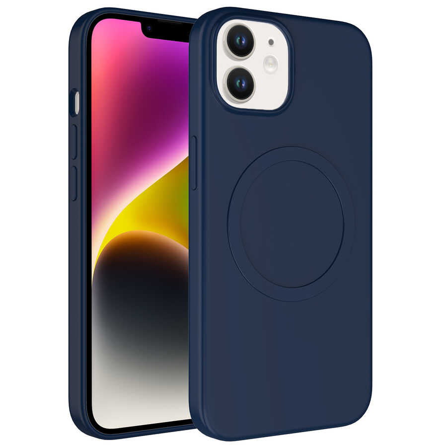 Apple iPhone 11 Uyumlu Kılıf M-safe Wireless Şarj Özellikli Pastel Renk Silikon Zore Plas Kapak