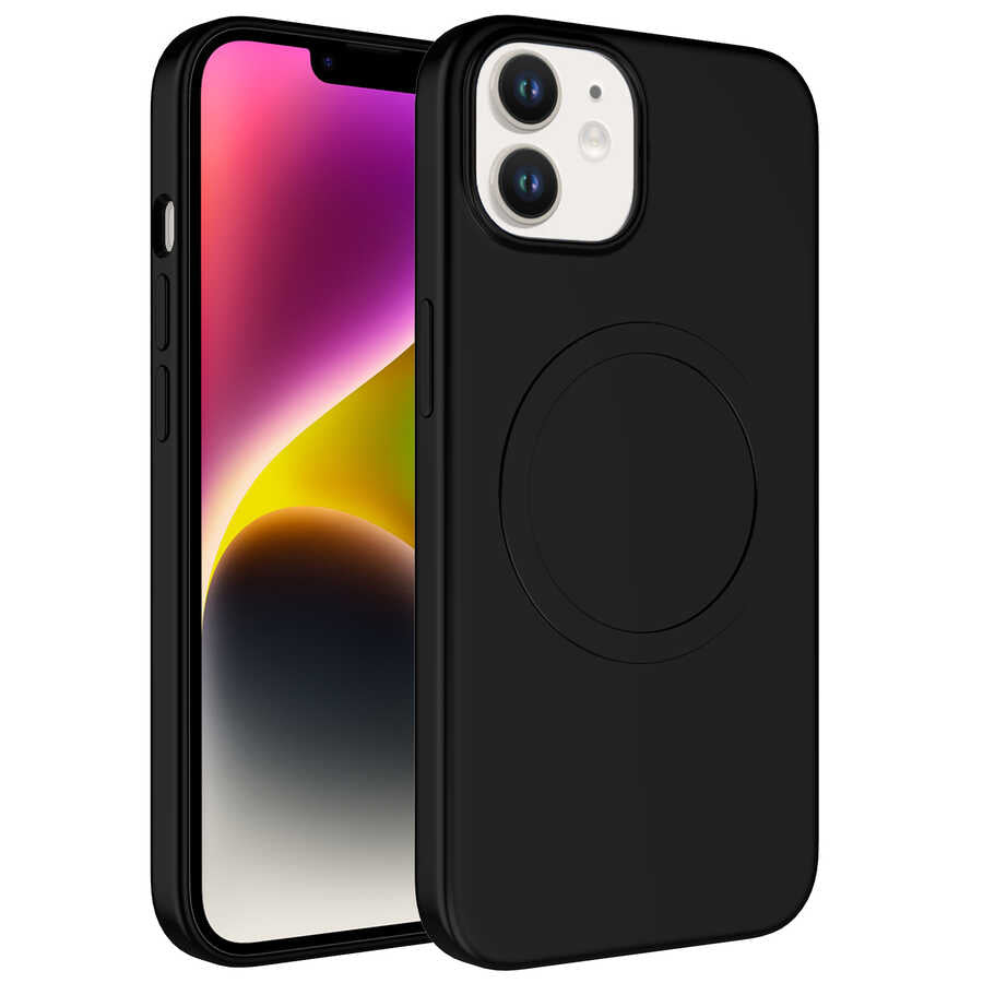 Apple iPhone 11 Uyumlu Kılıf M-safe Wireless Şarj Özellikli Pastel Renk Silikon Zore Plas Kapak