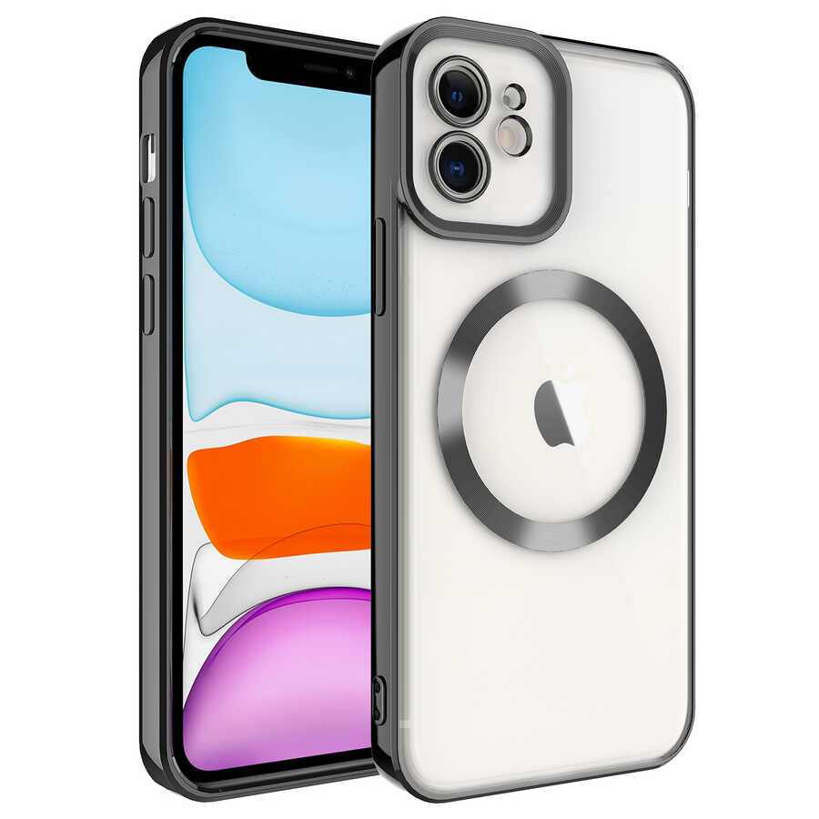 Apple iPhone 11 Uyumlu Kılıf M-safe Wireless Şarj Özellikli Zore Setro Silikon