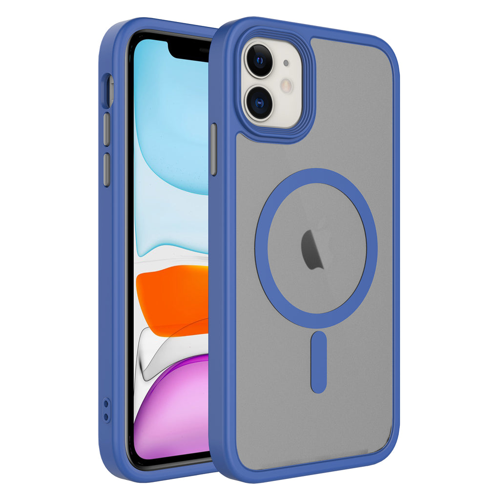 Apple iPhone 11 Uyumlu Kılıf Mat Arka Yüzey Wireless Şarj Özellikli Zore Flet M-safe Kapak