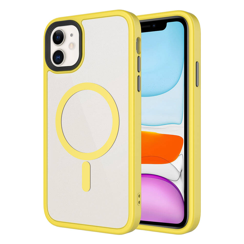 Apple iPhone 11 Uyumlu Kılıf Mat Arka Yüzey Wireless Şarj Özellikli Zore Flet M-safe Kapak