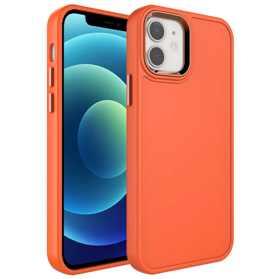 Apple iPhone 11 Uyumlu Kılıf Metal Çerçeve ve Buton Tasarımlı Sert Zore Botox Kapak