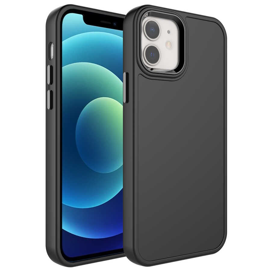 Apple iPhone 11 Uyumlu Kılıf Metal Çerçeve ve Buton Tasarımlı Sert Zore Botox Kapak