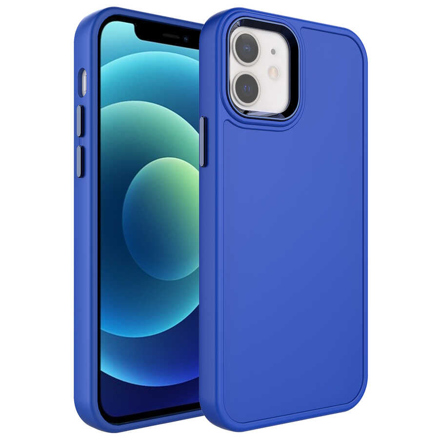 Apple iPhone 11 Uyumlu Kılıf Metal Çerçeve ve Buton Tasarımlı Sert Zore Botox Kapak