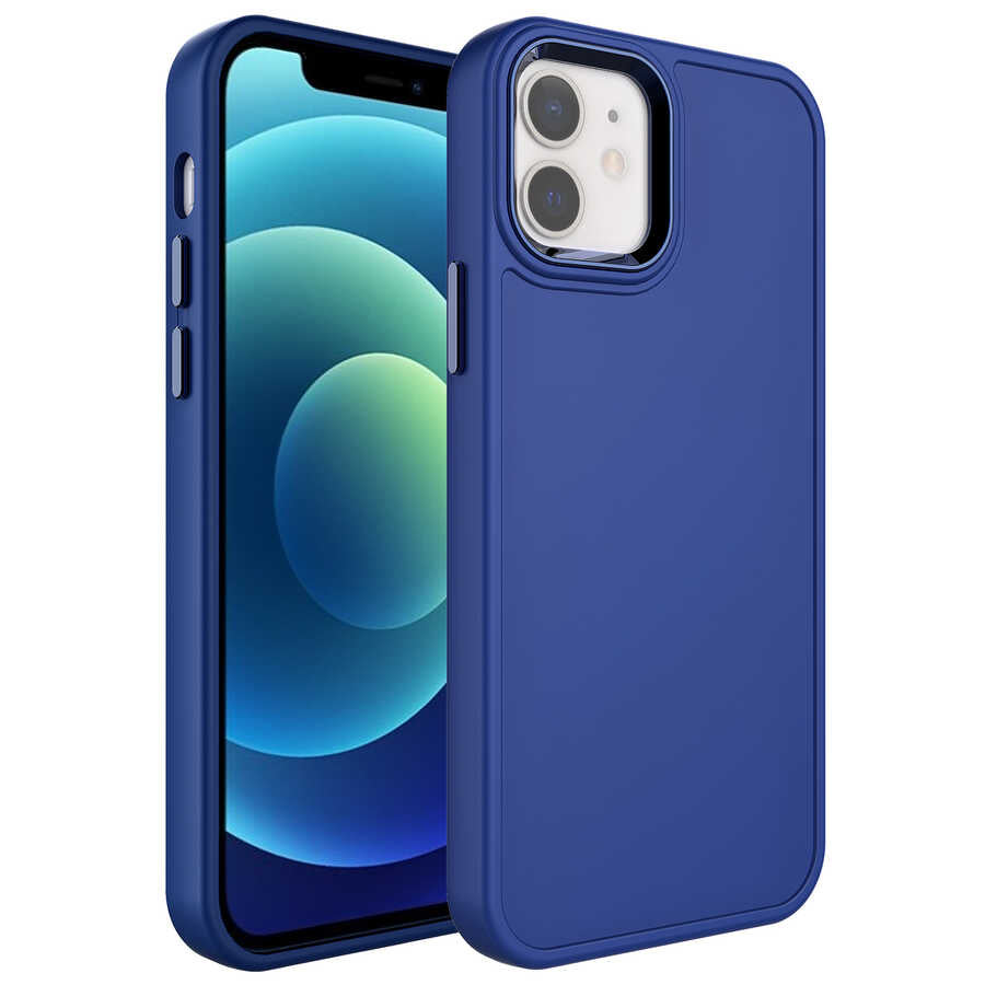 Apple iPhone 11 Uyumlu Kılıf Metal Çerçeve ve Buton Tasarımlı Sert Zore Botox Kapak