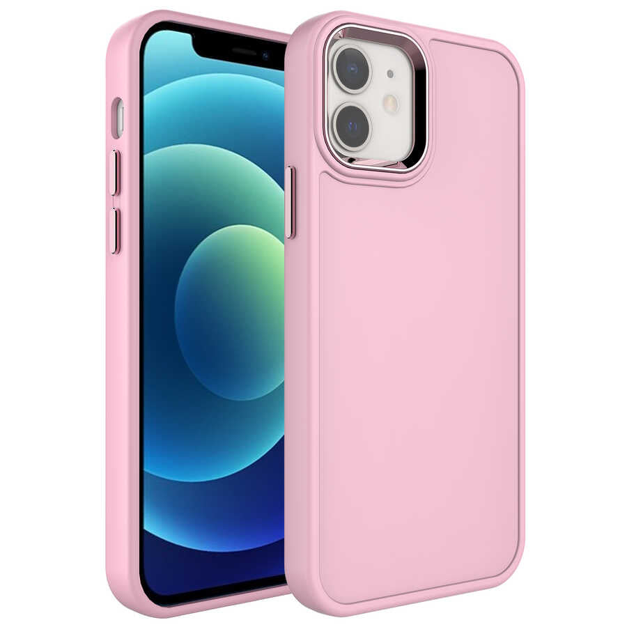 Apple iPhone 11 Uyumlu Kılıf Metal Çerçeve ve Buton Tasarımlı Sert Zore Botox Kapak