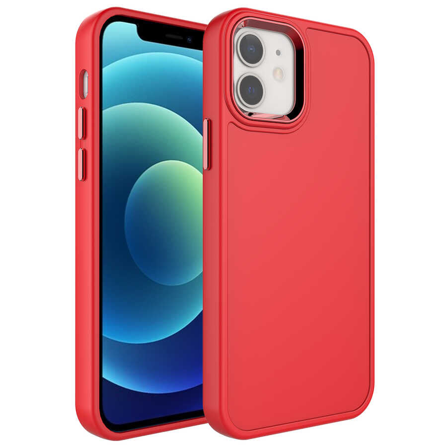 Apple iPhone 11 Uyumlu Kılıf Metal Çerçeve ve Buton Tasarımlı Sert Zore Botox Kapak
