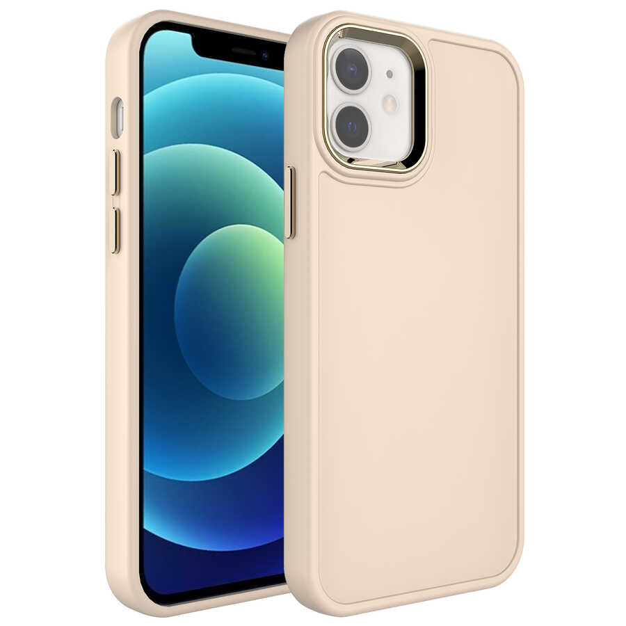 Apple iPhone 11 Uyumlu Kılıf Metal Çerçeve ve Buton Tasarımlı Sert Zore Botox Kapak