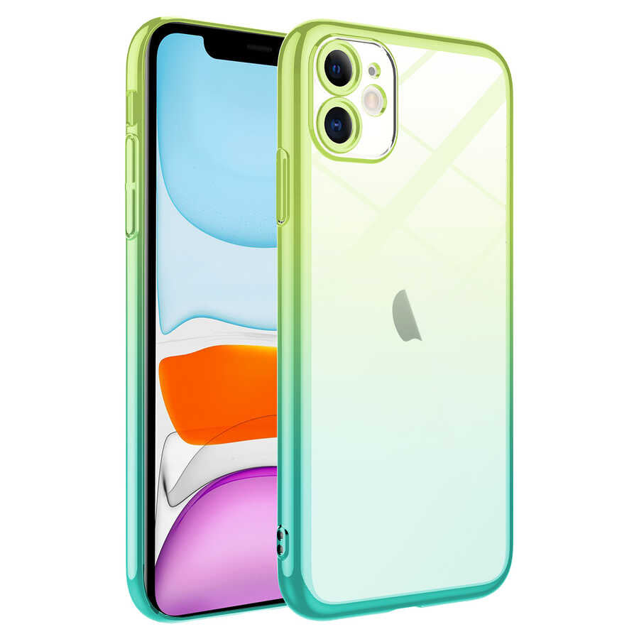 Apple iPhone 11 Uyumlu Kılıf Parlak Renk Geçişli Kamera Korumalı Zore Senkron Kapak