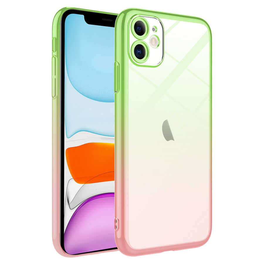 Apple iPhone 11 Uyumlu Kılıf Parlak Renk Geçişli Kamera Korumalı Zore Senkron Kapak