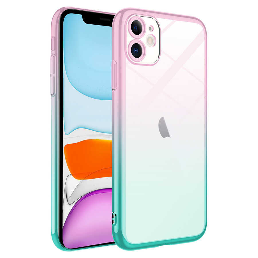 Apple iPhone 11 Uyumlu Kılıf Parlak Renk Geçişli Kamera Korumalı Zore Senkron Kapak