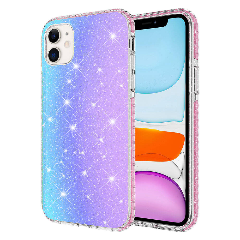 Apple iPhone 11 Uyumlu Kılıf Parlak Renk Geçişli Zore Velle Kapak