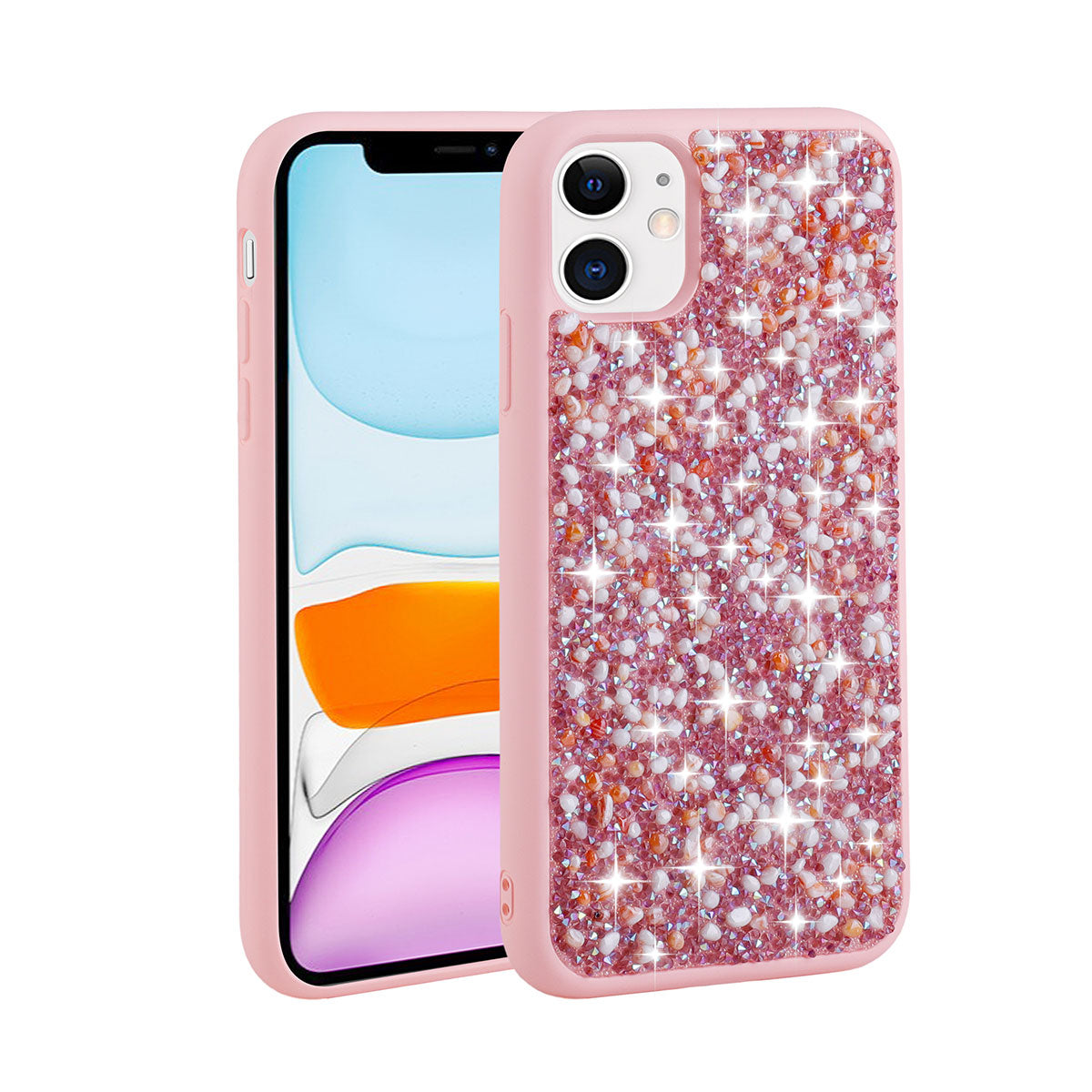 Apple iPhone 11 Uyumlu Kılıf Parlak Taşlı Tasarım Zore Linea Kapak
